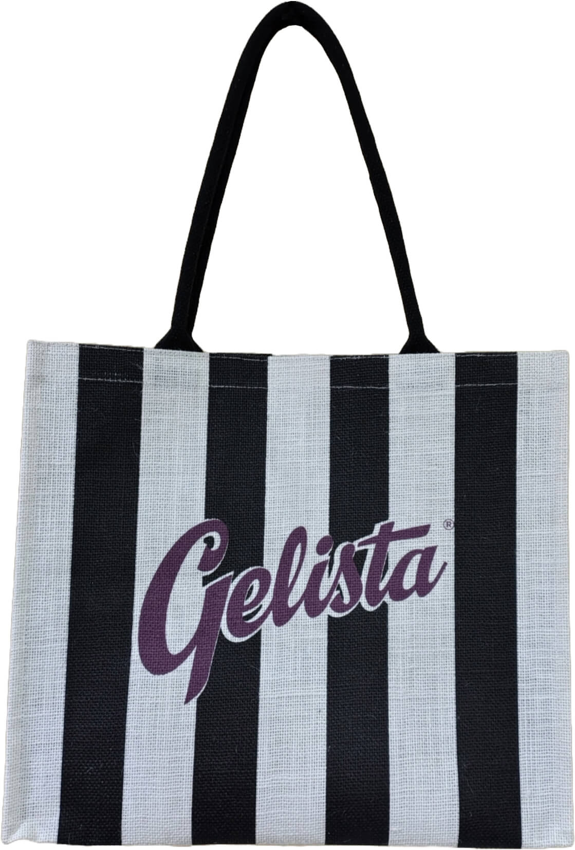 Custom Branded Black & White Stripe Reusable Bag